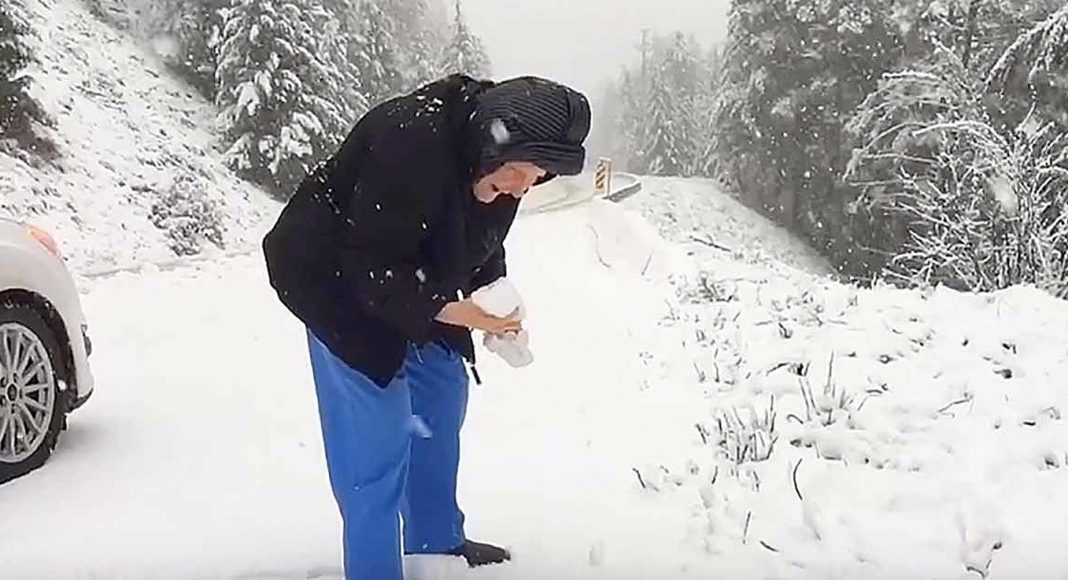 Mama (101) je zamolila sina da zaustavi auto – kako bi se igrala u snijegu