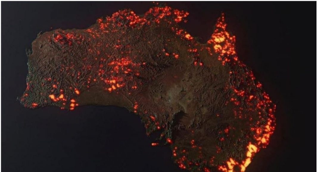 Vizualizacija iz svemira pokazuje šokantne razmjere požara u Australiji