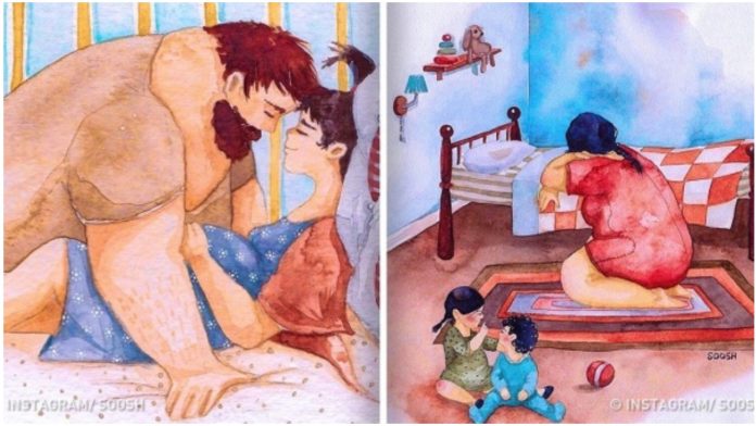 Umjetnica naslikala dirljive obiteljske ilustracije kako bi pokazala što je istinska sreća