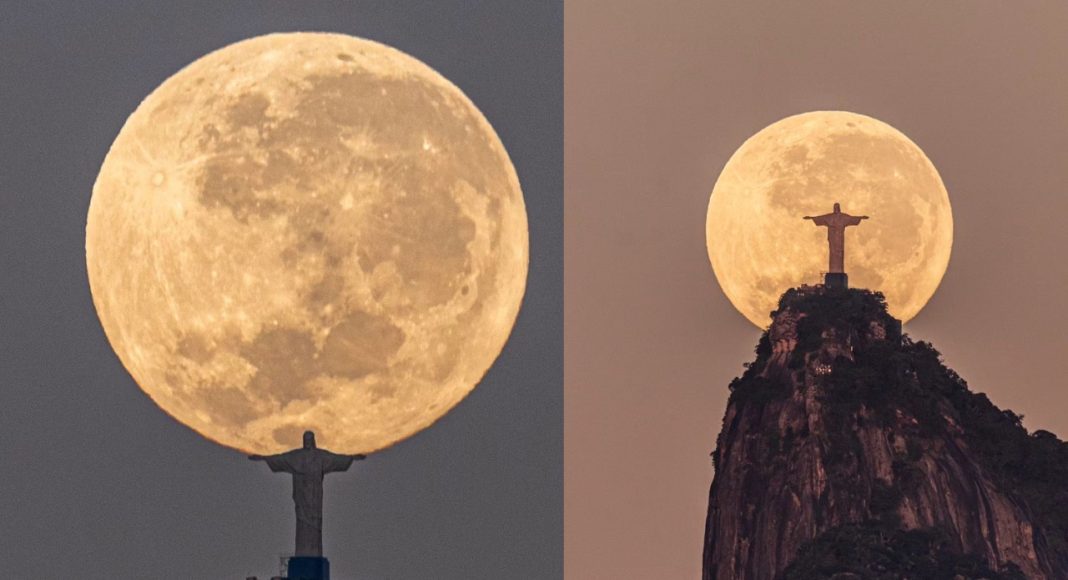 Fotograf je nakon tisuću dana uspio fotografirati kip Krista Otkupitelja koji drži Mjesec na leđima